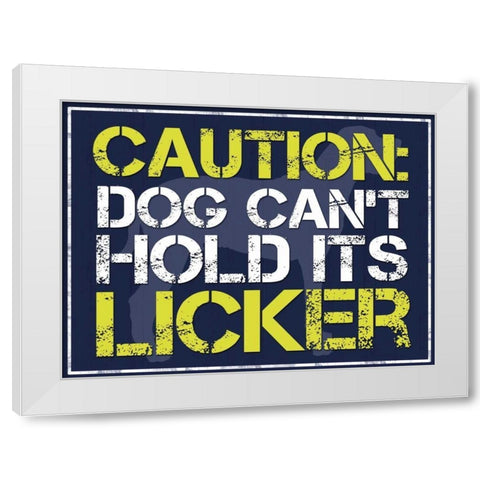 Dog Licker White Modern Wood Framed Art Print by Gibbons, Lauren