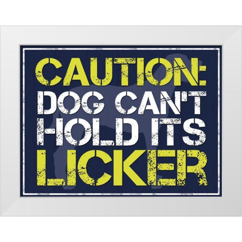 Dog Licker White Modern Wood Framed Art Print by Gibbons, Lauren