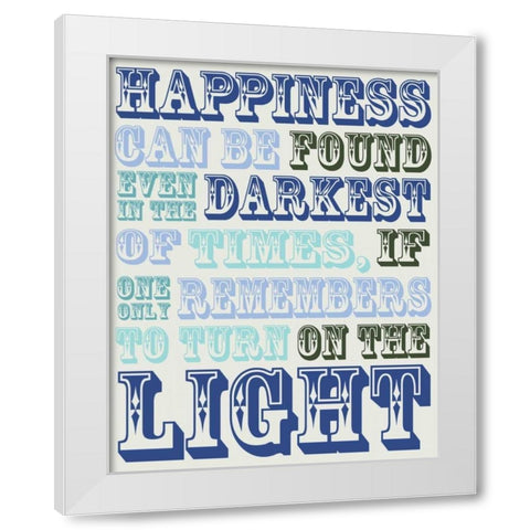 Happiness Light White Modern Wood Framed Art Print by Gibbons, Lauren
