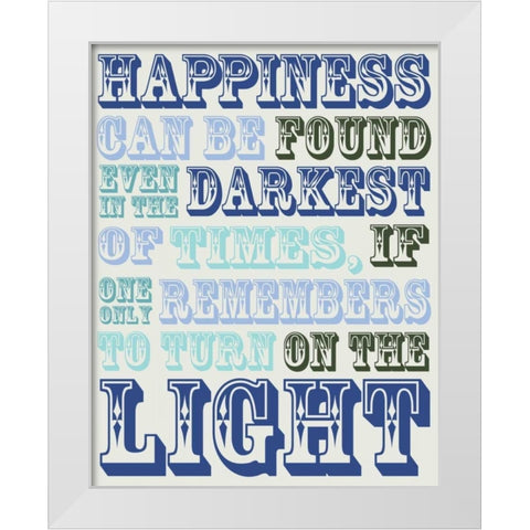 Happiness Light White Modern Wood Framed Art Print by Gibbons, Lauren