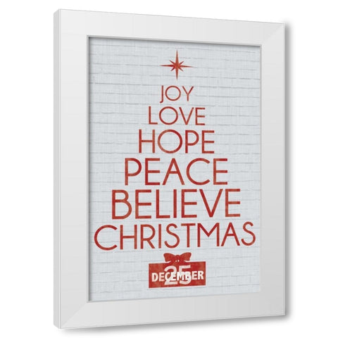 Tree Christmas White Modern Wood Framed Art Print by Gibbons, Lauren