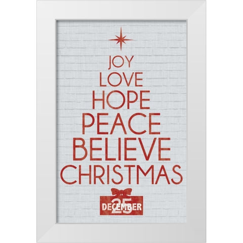 Tree Christmas White Modern Wood Framed Art Print by Gibbons, Lauren