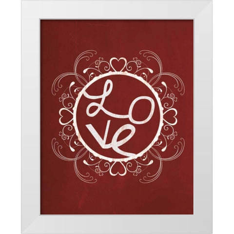 Red Chalk Love White Modern Wood Framed Art Print by Gibbons, Lauren