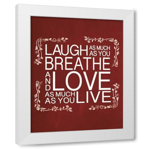Red Chalk Laugh White Modern Wood Framed Art Print by Gibbons, Lauren