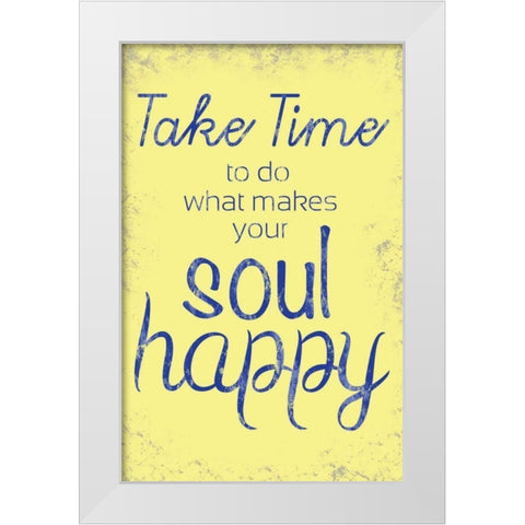 Soul Happy White Modern Wood Framed Art Print by Gibbons, Lauren