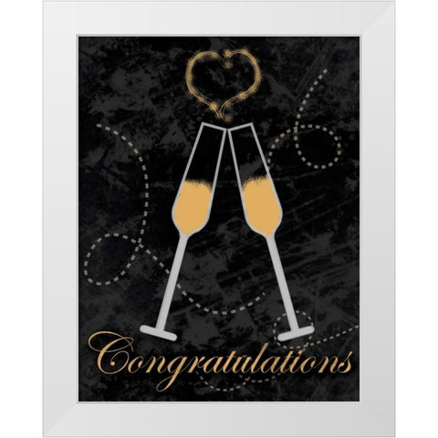Congrats White Modern Wood Framed Art Print by Gibbons, Lauren