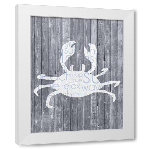 Crab Wood Panel White Modern Wood Framed Art Print by Gibbons, Lauren