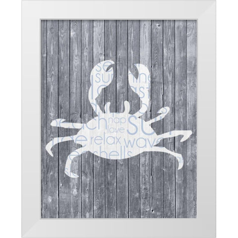 Crab Wood Panel White Modern Wood Framed Art Print by Gibbons, Lauren