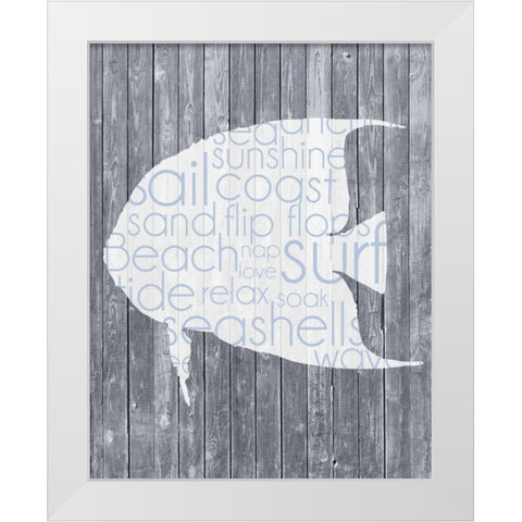 Fish Wood Panel White Modern Wood Framed Art Print by Gibbons, Lauren