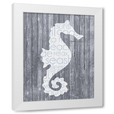 Seahorse Wood Panel White Modern Wood Framed Art Print by Gibbons, Lauren