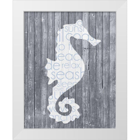 Seahorse Wood Panel White Modern Wood Framed Art Print by Gibbons, Lauren