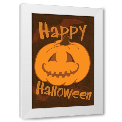 Happy Halloween White Modern Wood Framed Art Print by Gibbons, Lauren