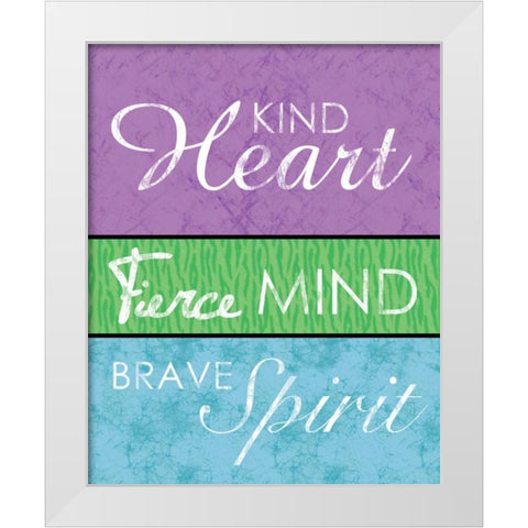 Heart Mind Spirit White Modern Wood Framed Art Print by Gibbons, Lauren