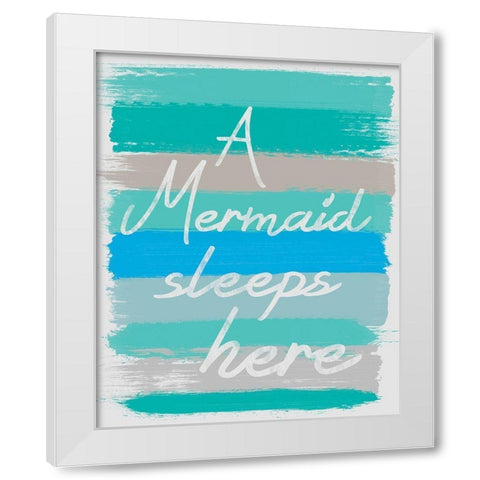 Mermaid Sleep White Modern Wood Framed Art Print by Gibbons, Lauren