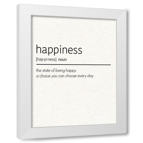 Happiness White Modern Wood Framed Art Print by Gibbons, Lauren
