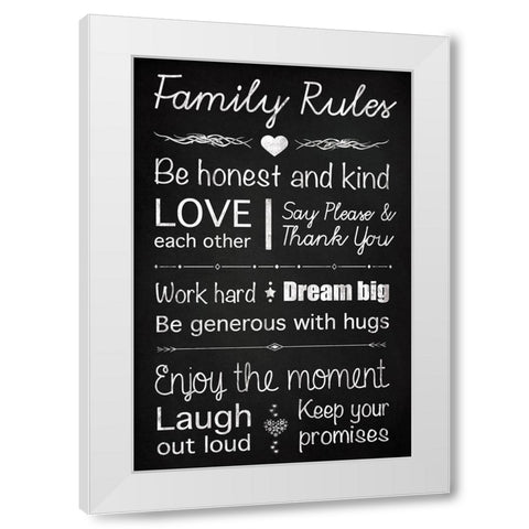 Family Rules White Modern Wood Framed Art Print by Gibbons, Lauren