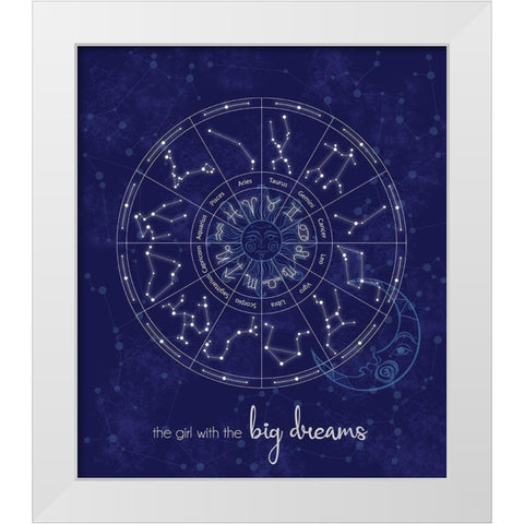 Stars Big Dreams White Modern Wood Framed Art Print by Gibbons, Lauren