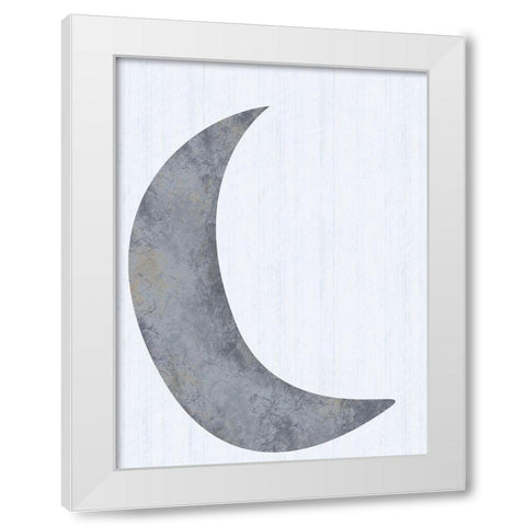 Single Moon White Modern Wood Framed Art Print by Gibbons, Lauren