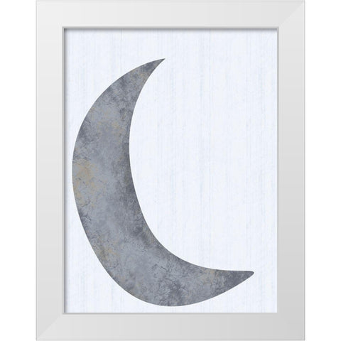 Single Moon White Modern Wood Framed Art Print by Gibbons, Lauren
