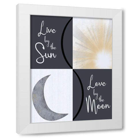 Moon and Sun Combined White Modern Wood Framed Art Print by Gibbons, Lauren