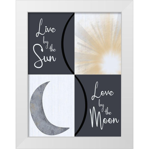 Moon and Sun Combined White Modern Wood Framed Art Print by Gibbons, Lauren