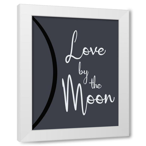 Moon Love White Modern Wood Framed Art Print by Gibbons, Lauren