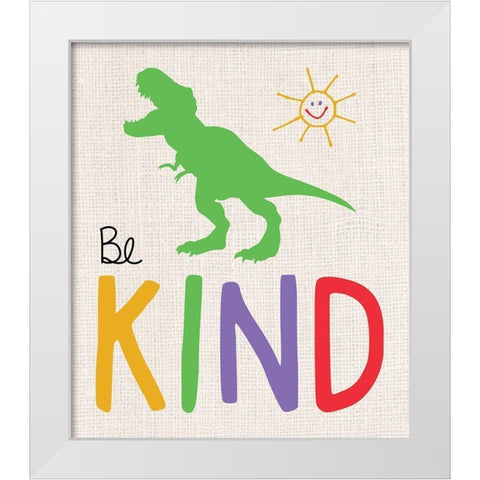 Be Kind Trex 2 White Modern Wood Framed Art Print by Gibbons, Lauren