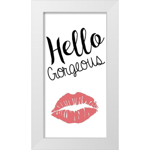 Hello White Modern Wood Framed Art Print by Gibbons, Lauren