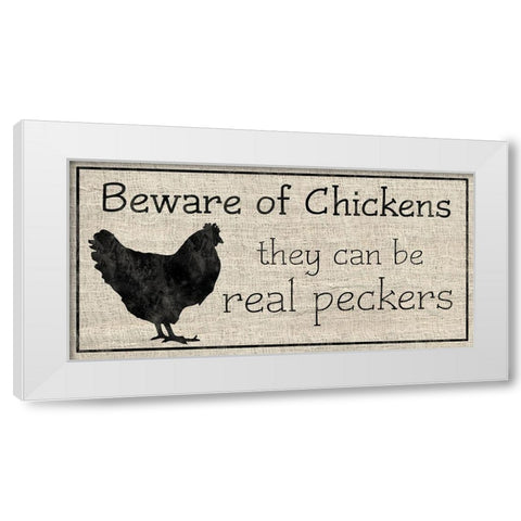 Peckers White Modern Wood Framed Art Print by Gibbons, Lauren