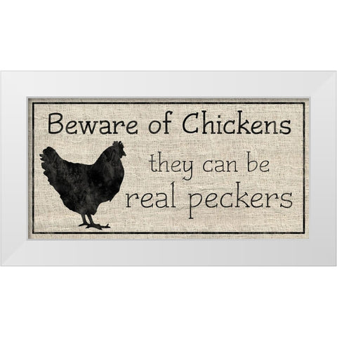 Peckers White Modern Wood Framed Art Print by Gibbons, Lauren