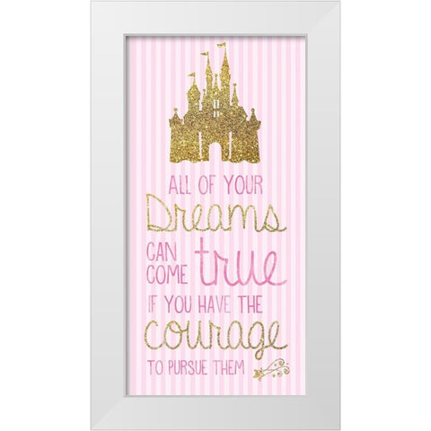 Princess Pink Dreams 1 White Modern Wood Framed Art Print by Gibbons, Lauren