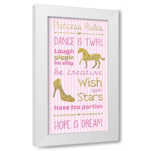 Princess Pink Dreams 2 White Modern Wood Framed Art Print by Gibbons, Lauren