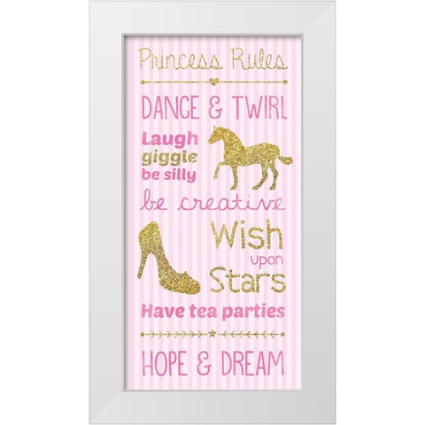 Princess Pink Dreams 2 White Modern Wood Framed Art Print by Gibbons, Lauren