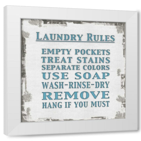 Aqua Laundry Square White Modern Wood Framed Art Print by Gibbons, Lauren