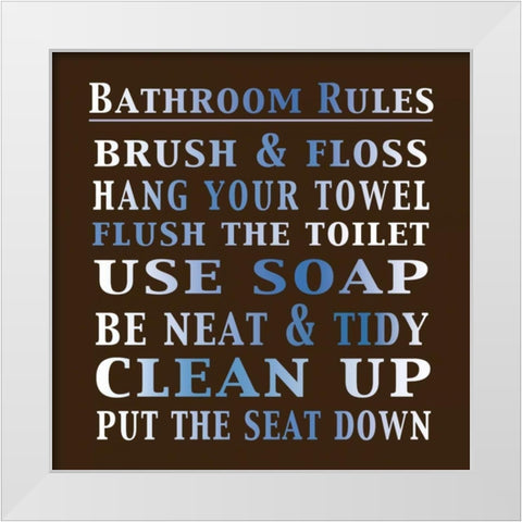 Bath Rules 2 C White Modern Wood Framed Art Print by Gibbons, Lauren