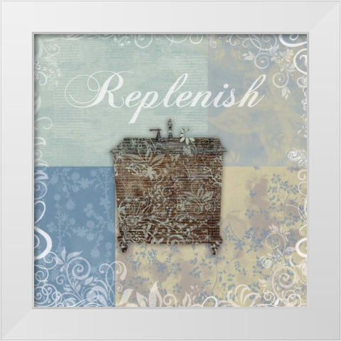 Replenish Bath Tub White Modern Wood Framed Art Print by Gibbons, Lauren