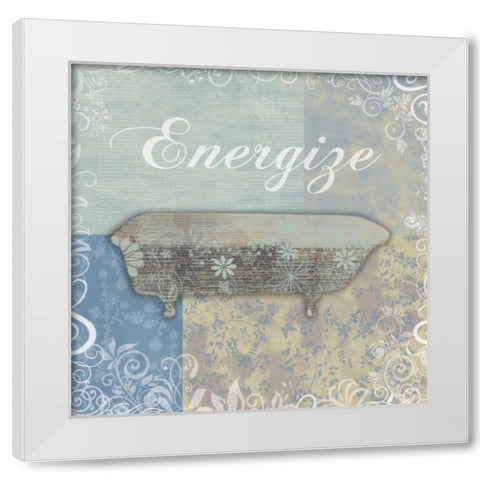 Energize Bath Tub White Modern Wood Framed Art Print by Gibbons, Lauren