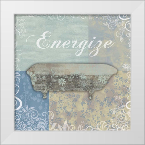Energize Bath Tub White Modern Wood Framed Art Print by Gibbons, Lauren