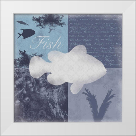 Beach Fish White Modern Wood Framed Art Print by Gibbons, Lauren