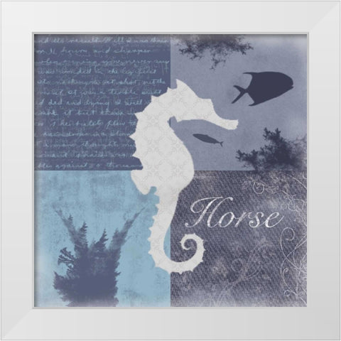Beach Horse White Modern Wood Framed Art Print by Gibbons, Lauren