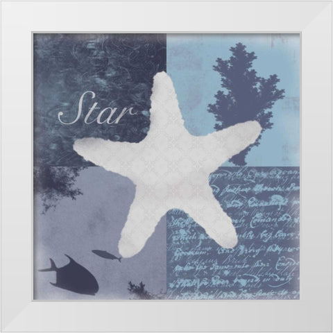 Beach Star White Modern Wood Framed Art Print by Gibbons, Lauren