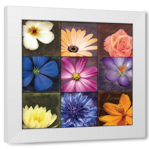 Flower Patch White Modern Wood Framed Art Print by Gibbons, Lauren