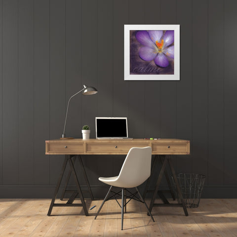 Calm Flower White Modern Wood Framed Art Print by Gibbons, Lauren
