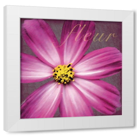 Pink Fleur White Modern Wood Framed Art Print by Gibbons, Lauren