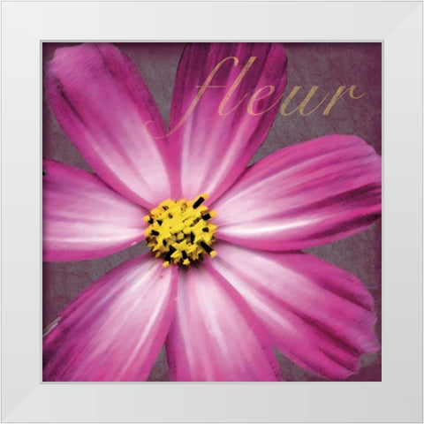 Pink Fleur White Modern Wood Framed Art Print by Gibbons, Lauren