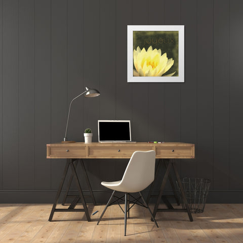 Joyeux Flower White Modern Wood Framed Art Print by Gibbons, Lauren
