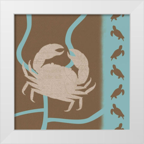 Crab Pattern White Modern Wood Framed Art Print by Gibbons, Lauren