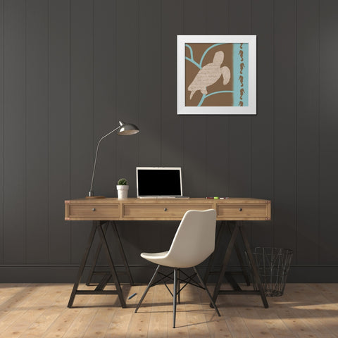 Turtle Pattern White Modern Wood Framed Art Print by Gibbons, Lauren
