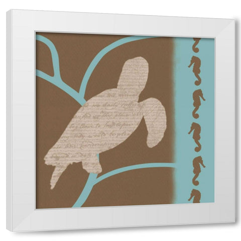 Turtle Pattern White Modern Wood Framed Art Print by Gibbons, Lauren