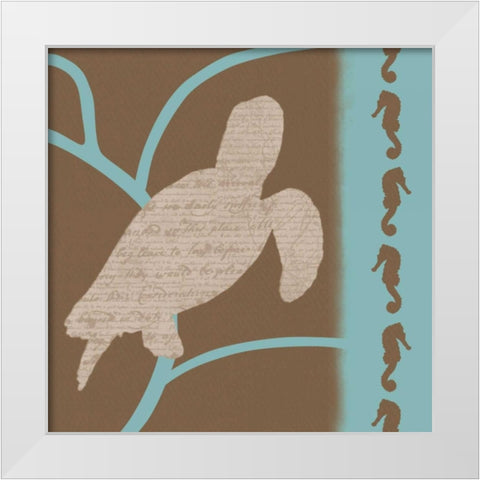 Turtle Pattern White Modern Wood Framed Art Print by Gibbons, Lauren